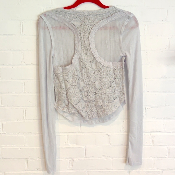 NWT Free People Taylor Top in Gray Dawn - Picture 8 of 10